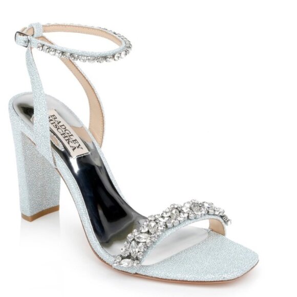 Badgley Mischka Tasmine heeled evening sandals sz 9.5 for bridal or guest - Picture 1 of 11